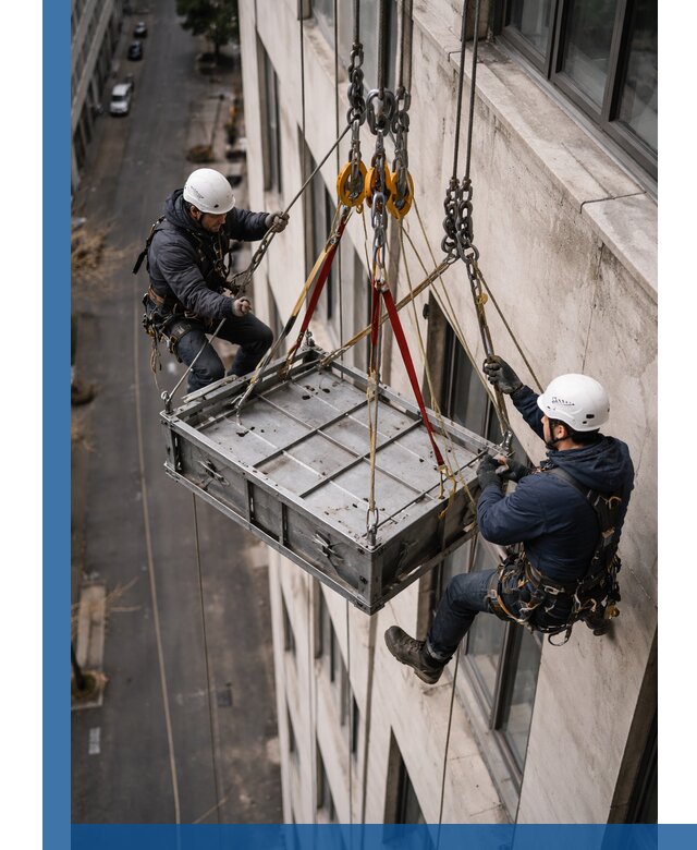 Спуск и подъем грузов по фасаду в Чистополе для зданий