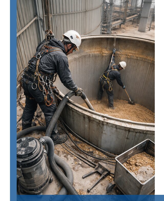 Профессиональная чистка зерновых бункеров в Чистополе с выездом