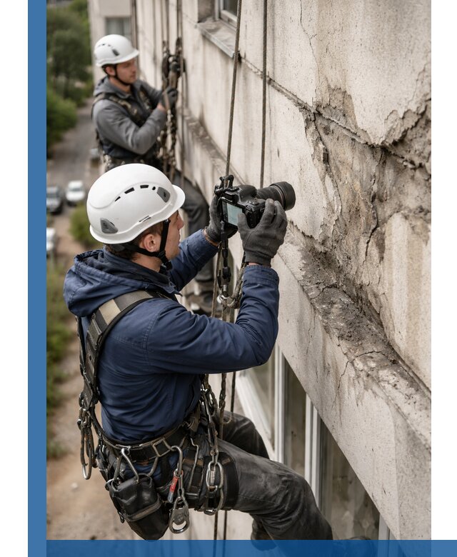Фотофиксация дефектов фасада с высотной съемкой в Чистополе