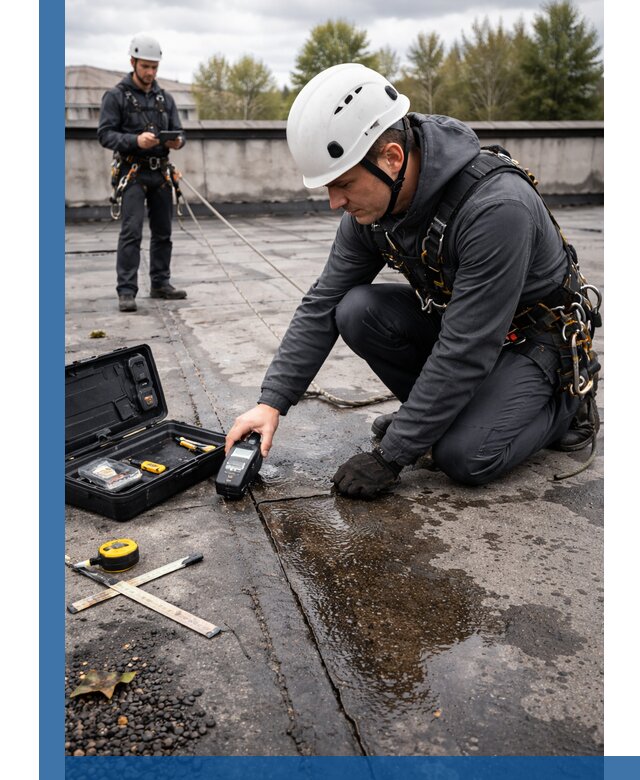 Обследование кровли на протечки и выявление дефектов в Чистополе